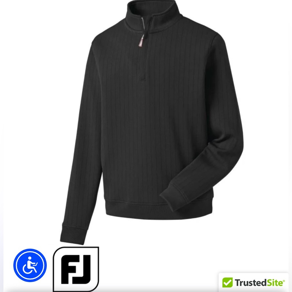 FOOTJOY LARGE BLACK LS 1/2 ZIP PERFORMANCE THE DOMINION COUNTRY CLUB TEXAS